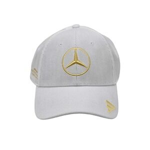 adidas Mercedes AMG Petronas F1 Corduroy Strapback Hat Cap White Gold NWT JY5608
